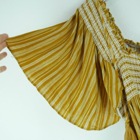 Davi & Dani 3XL Top Peasant Popover Smocked Square Neck Milkmaid Flutter Sleeve - Picture 6 of 9